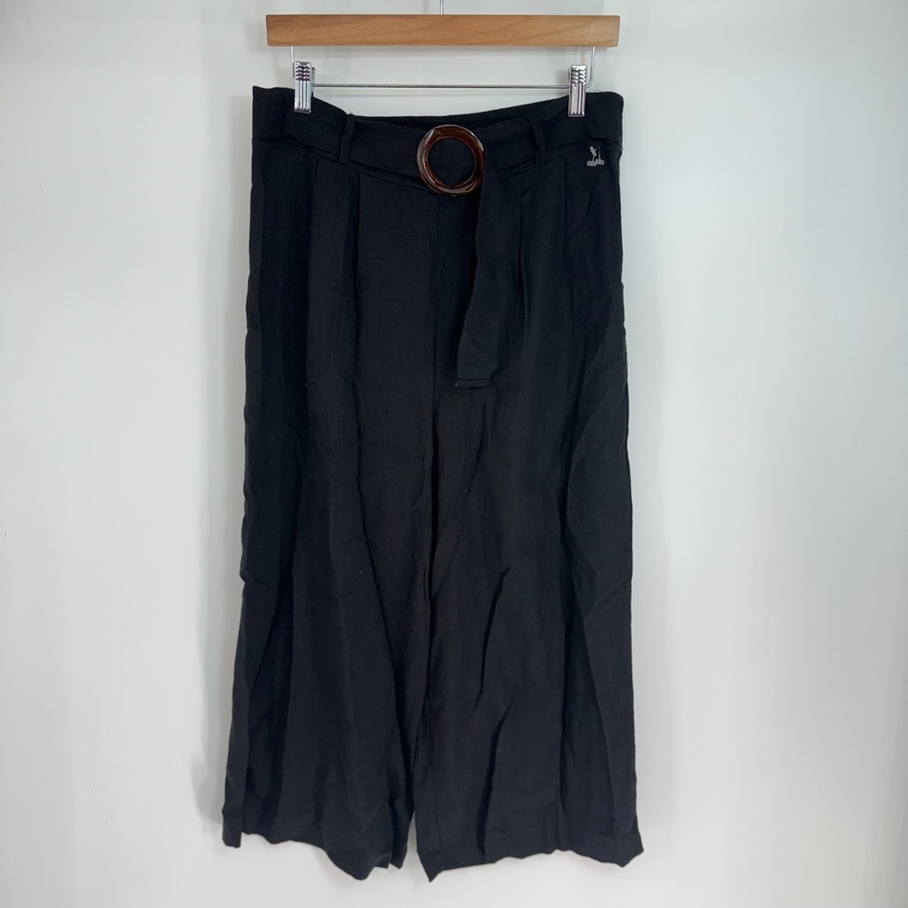 Marisa Built In Belt High Rise Ankle Cut Wide Leg Pants